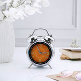Orange and Silver Twin Bell Alarm Clock